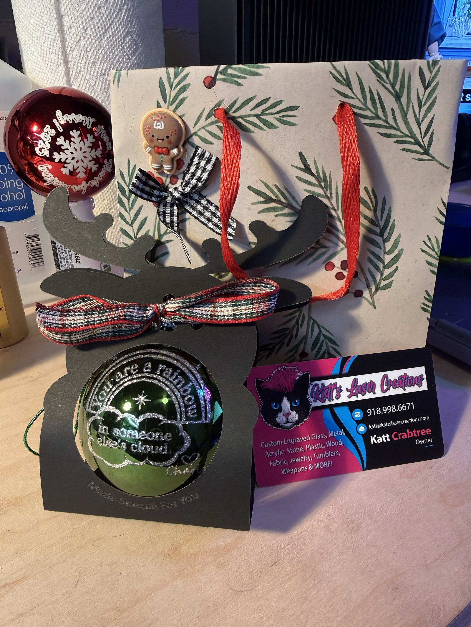 Custom engraved Christmas ornaments with personalized designs