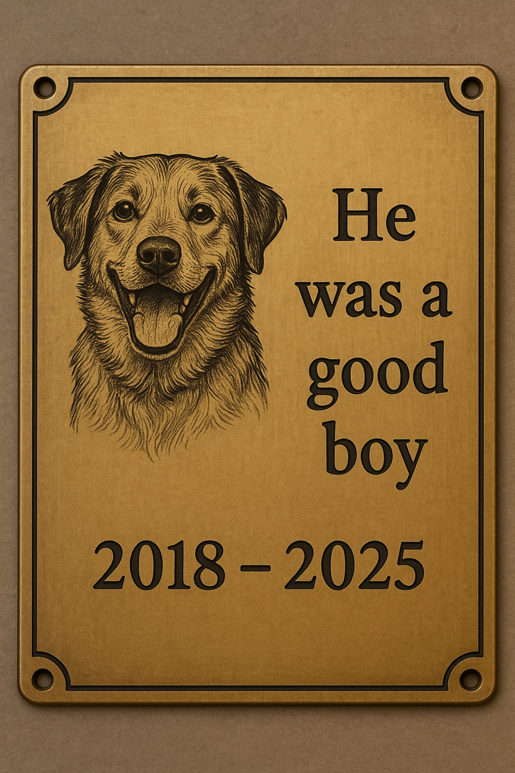 Custom laser engraved pet memorial plaque